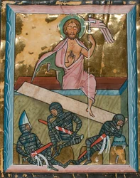 Manuskriptblatt mit der Auferstehung, aus einem Psalter