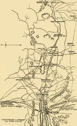 Karte, die den östlichen Umzug von Eerstefabrieken nach Middelburg illustriert, 1901