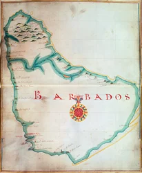 Karte von Barbados, 1683