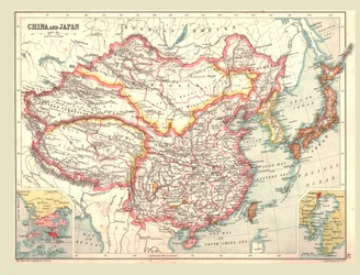 Karte von China und Japan, 1902