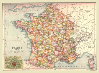 Karte von Frankreich, 1902