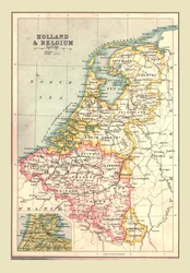 Karte von Holland und Belgien, 1902
