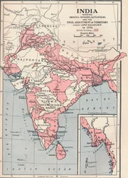 Karte von Indien im Jahr 1856 1906