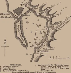 Karte der Bucht von Navarino, Erstes Viertel des 19. Jahrhunderts