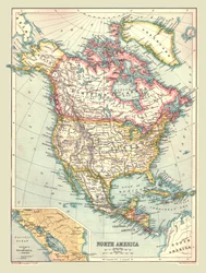 Karte von Nordamerika, 1902