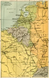 Karte der belgischen Grenze mit Festungen, 1919