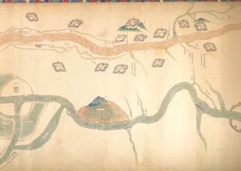 Karte des Großen Kanals von Peking bis zum Jangtse, spätes 18. oder frühes 19. Jahrhundert