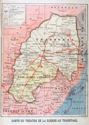 Karte des Kriegsschauplatzes im Transvaal, 1899