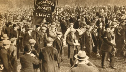 Marschierer aus Shoreditch, Means Test Proteste, Hyde Park, London, 1932, 1933