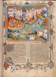 Marco Polos Abreise aus Venedig im Jahr 1271 aus Marco Polos Reisen, um 1400