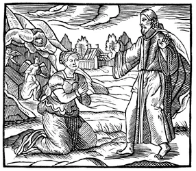 Maria Magdalena sieht die Erscheinung des auferstandenen Jesus Christus, ca. 1500