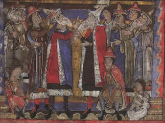Matthäus und die Vertreter der zwölf Stämme Israels Evangelien, ehemals Dresden Ms. A 94