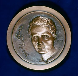 Medaille zur Erinnerung an Marie Sklodowska Curie, polnisch-französische Physikerin, 1967