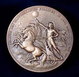 Medaille zur Erinnerung an Pierre Janssen und Norman Lockyer, französische und englische Astronomen, 1868
