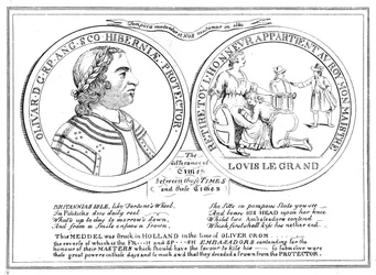 Medaille aus der Zeit von Oliver Cromwell, 17. Jahrhundert