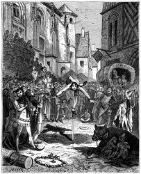 Mittelalterlicher Akrobat und Straßenunterhaltung, 1882-1884