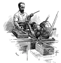 Kanten von Münzen fräsen, Royal Mint, London, 1891