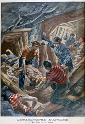 Grubeneinsturz, Aniche, Frankreich, 1900