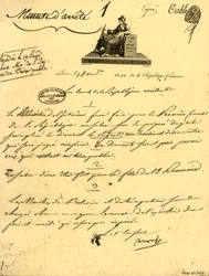 Ministerialerlass über...ein...Säbel für den Ersten Konsul, 10. Oktober 1801, 1921