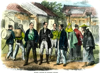 Moderne Kostüme japanischer Offiziere, 1866
