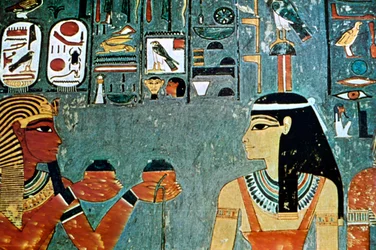 Wandmalerei aus den Gräbern der Adligen, Theben, Luxor, Ägypten