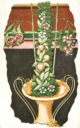 Wandmalerei in einer römischen Villa, Commugny, Schweiz, 1928