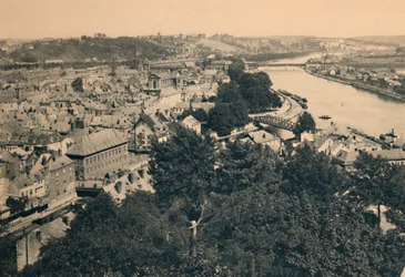 Namur. Blick auf die Stadt und Zusammenfluss von Sambre und Maas, ca. 1900