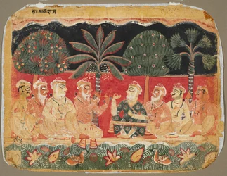 Nanda und die Ältesten, Seite aus einem Bhagavata Purana, um 1525