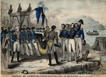Napoleons Gefolge vor der Abreise nach St. Helena, ca. 1840