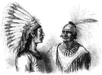 Indianische Krieger, um 1880