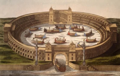 Naumachie in römischem Amphitheater