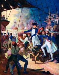 Nelson in der Schlacht am Nil, 1798, ca. 1920