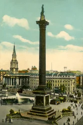 Nelsonsäule und Trafalgar Square, London, ca. 1910