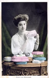 Neujahrsgeschenk, französische Postkarte, ca. 1900