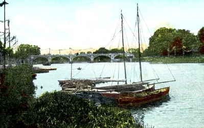 Neue Schleuse und Brücke, Richmond, London, 20. Jahrhundert