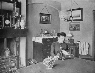 Neues Zimmer in einer Modellwohnung, London, um 1900