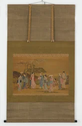 Neun Menschen, die Kirschblüten sehen, Edo-Periode, 1615-1868