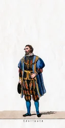 Edelmann, Kostümentwurf für Shakespeares Stück, Heinrich VIII., 19. Jahrhundert
