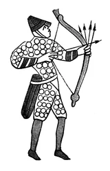 Normannischer Bogenschütze, Teppich von Bayeux, um 1070, 1870