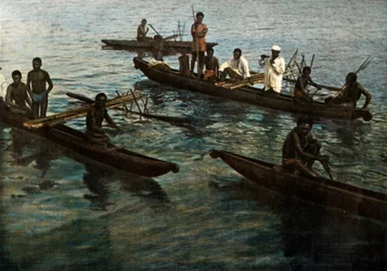 Papua-Neuguinea. Papuanische Pirogen, 1900