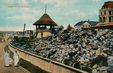 Strand von Durban, um 1914