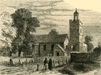 Alte Camberwell Kirche im Jahr 1750, ca. 1878
