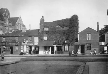 Alte Cottages in der Merton Road, Tooting, ca. 1890, 1912