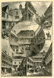 Alte Gasthäuser in Southwark, um 1878