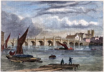 Alte Westminster-Brücke im Jahr 1754