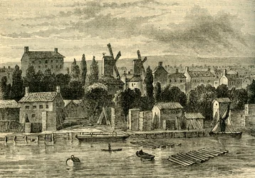 Alte Windmühlen in Lambeth, um 1750, um 1878