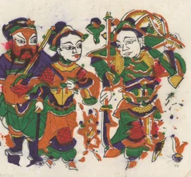 Einhundertfünfunddreißig Holzschnitte, darunter Neujahrsbilder, 19.-20. Jahrhundert