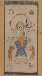 Otsu-e von Shomen Kongoyasha Vajrayaksha, 17. Jahrhundert