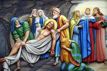 Unsere Liebe Frau von Fatima Kirche, Kreuzweg, Station 14, Jesus wird ins Grab gelegt, Ho-Chi-Minh-Stadt, Vietnam