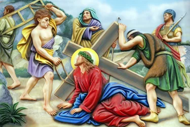 Unsere Liebe Frau von Fatima Kirche, Kreuzweg, Station 7, Jesus fällt zum zweiten Mal, Ho-Chi-Minh-Stadt, Vietnam